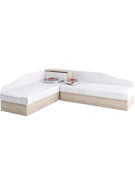 Κρεβάτι γωνιακό μπαούλο M 005, Δώρο Μηχανισμός Ανύψωσης, Παστέλ Genomm005 pastel