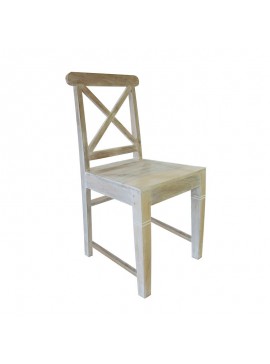 WOODWELL MAISON KIKA Καρέκλα Dining Ξύλo Mango - Antique Άσπρο 46x50x94cm ΕΙ916