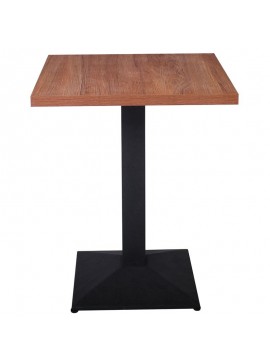WOODWELL MARCO Τραπέζι Τετράγωνο Επιφάνεια Melamine Καρυδί Βάση Μέταλλο Μαύρο 41x41cm 60x60x74cm ΕΜ854