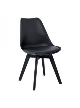 WOODWELL MARTIN-II Καρέκλα PP Μαύρη, Μονταρισμένη Ταπετσαρία 49x56x83cm ΕΜ137,2