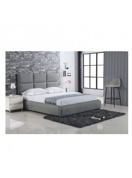 WOODWELL MAXIM Κρεβάτι Διπλό, για Στρώμα 180x200cm, Ύφασμα Γκρι 198x218x121cm Ε8079