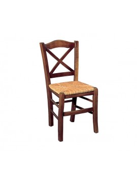 WOODWELL METRO Καρέκλα Οξιά Βαφή Εμποτισμού Καρυδί, Κάθισμα Ψάθα 43x47x88cm Ρ967,Ε2