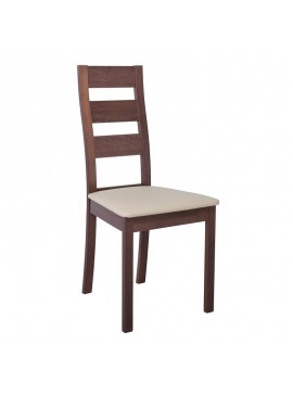 WOODWELL MILLER Καρέκλα Οξιά Καρυδί, PVC Εκρού 45x52x97cm Ε782,3