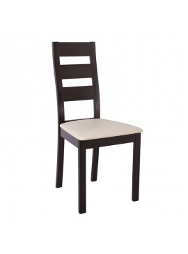 WOODWELL MILLER Καρέκλα Οξιά Σκούρο Καρυδί, PVC Εκρού 45x52x97cm Ε782