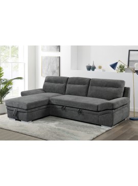 Insi  Morel Γωνιακός καναπές κρεβάτι με αποθηκευτικό χώρο 262x159x92εκ. Γκρι με αναστρέψιμη γωνία   0011.HS26GR 