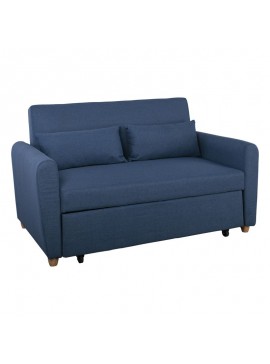 WOODWELL MOTTO Καναπές - Κρεβάτι Σαλονιού - Καθιστικού, Ύφασμα Μπλε 140x86x86 / Κρεβ.118x189x45cm Ε992,1