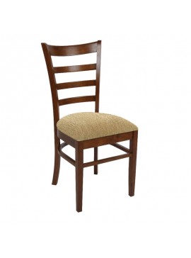 WOODWELL NATURALE Καρέκλα Καρυδί, Ύφασμα Μπεζ 42x50x91cm Ε7052,2