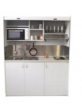 Πολυκουζινάκι 160cm χρώμα γκρι για ενοικιαζόμενα δωμάτια, γραφεία & φοιτητικά studio mini kitchen SILVER | ΚΣ160-ΓΚΡΙ