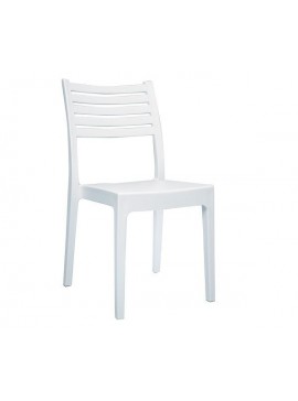 WOODWELL OLIMPIA Καρέκλα Τραπεζαρίας Κήπου Στοιβαζόμενη, PP - UV Protection, Απόχρωση Άσπρο 46x52x86cm Ε345,1
