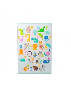 Hoppline Παιδικό Χαλί με Μοτίβο Ζώα και Γράμματα 130 x 180 cm Hoppline HOP1001235-3 HOP1001235-3