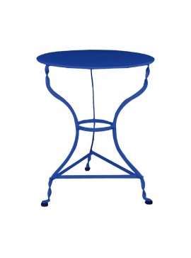 WOODWELL ΠΑΡΑΔΟΣΙΑΚΟ Τραπέζι - K/D - Μέταλλο Βαφή Μπλε Φ60x71cm Ε8501,3