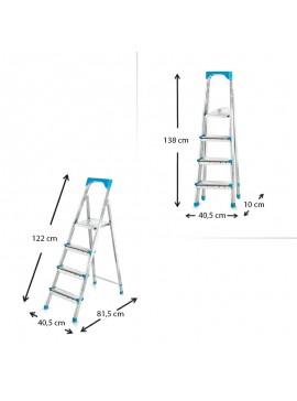 Σκάλα Gi200 Perilla μεταλλική 3+1 σκαλοπάτια 80εκ. 0220235