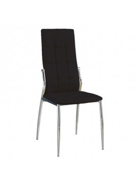 WOODWELL PRIMA Καρέκλα K/D Τραπεζαρίας Κουζίνας, Μέταλλο Χρώμιο, Pu Μαύρο 45x52x100cm ΕΜ900,1