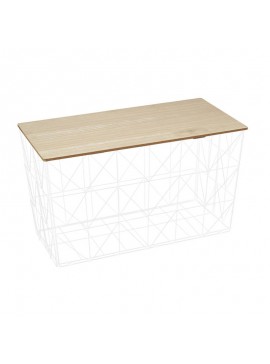 Πτυσσόμενο Μεταλλικό Ορθογώνιο Τραπέζι Σαλονιού 80 x 40 x 46 cm Χρώματος Λευκό Home Deco Factory HD7207 HD7207