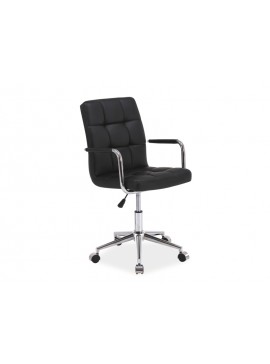 Καρέκλα γραφείου Q-022 οικολογικό δέρμα μαύρο 87x45-55x51x40 DIOMMI 80-338 DIOMMI80-338