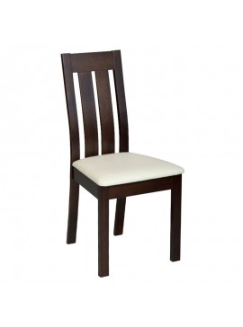 WOODWELL REGO Καρέκλα Οξιά Σκούρο Καρυδί, PVC Εκρού 45x52x97cm Ε771,2