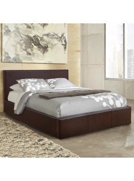 Κρεβάτι επενδεδυμένο με δερματίνη, Royal, Διαστάσεις από 120/190, χρώμα καφέ Genomax  12814-3111390