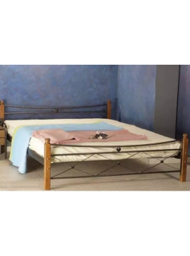 Delch Κρεβάτι Χιαστή Ξυλοπόδι Διπλο Μεταλλικό 150x190cm HouseSMetal-furniture287