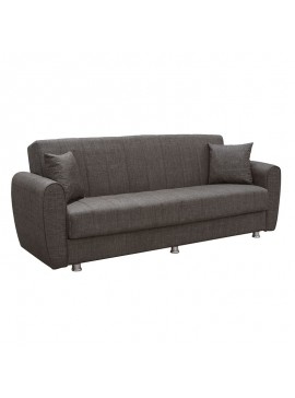 WOODWELL SYDNEY Καναπές - Κρεβάτι Σαλονιού - Καθιστικού, 3Θέσιος Ύφασμα Καφέ - αποθ/κός χώρος Sofa:210x80x75-Bed:180x100cm Ε9933,3