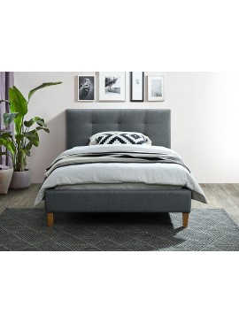 Επενδυμένο κρεβάτι Texas 120x200 με Ύφασμα  χρώμα Γκρι DIOMMI TEXAS120SZ