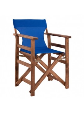 Delch Καρέκλα σκηνοθέτη καρυδί με μπλε textline 57x54x88,5 εκ. Delch-016-1002