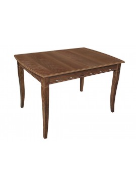 Τραπέζι κουζίνας ξύλινο Capriz Καρυδί, 120+30/75/80 εκ., Genomax Genom1210000573