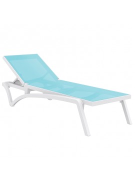 SIESTA PACIFIC ΞΑΠΛΩΣΤΡΑ WHITE/TURQUOISE ΠΟΛ/ΝΙΟΥ 193X68X35εκ.53.0099
