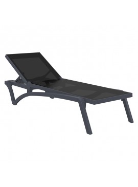 SIESTA PACIFIC ΞΑΠΛΩΣΤΡΑ DARK GREY/BLACK ΠΟΛ/ΝΙΟΥ 193X68X35εκ.53.0103