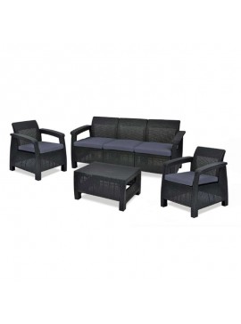 ZITA PLUS CORFU ΑΝΘΡΑΚΙ(3ΘΕΣ)ΣΕΤ K/D 75Χ70Χ79/182Χ70Χ79/77Χ57Χ42εκ.53.0405