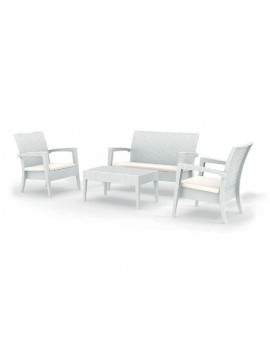 SIESTA MIAMI ΣΕΤ WHITE 2ΠΟ+1ΚΑ+ΤΡΑΠ.92Χ53εκ.+ΜΑΞ ΠΟΛ/ΝΙΟΥ 128Χ77Χ89/72Χ76Χ89/92Χ53Χ43εκ.53.0300