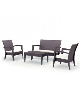 SIESTA MIAMI ΣΕΤ BROWN 2ΠΟ+1ΚΑ+ΤΡΑΠ.92Χ53εκ.+ΜΑΞ. ΠΟΛ/ΝΙΟΥ 128Χ77Χ89/72Χ76Χ89/92Χ53Χ43εκ.53.0302