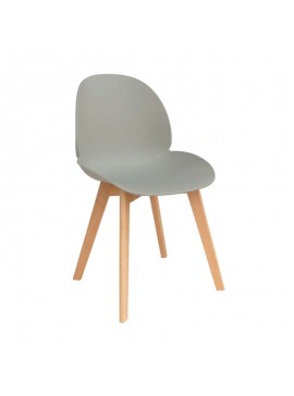 ZITA PLUS Καρέκλα Τραπεζαρίας Ξύλινη 4τμχ Moris Light Grey PP 49x56x83εκ. 49X56X83εκ. 10.0078.S