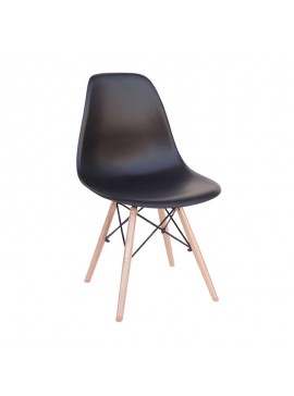 ZITA PLUS Καρέκλα Τραπεζαρίας Ξύλινη 4τμχ Loft Μαύρο PP 46x52x43-82.5εκ. 46X52X43-82.5εκ.10.0113.S