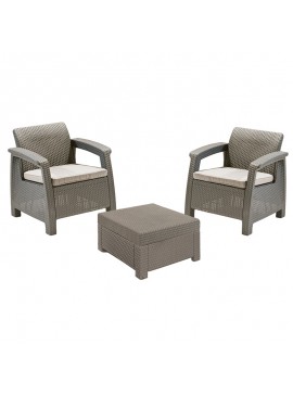 ZITA PLUS CORFU BALCONY SET CAPPUCCINO ΜΕ ΜΑΞΙΛΑΡΙΑ  53.0239