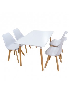 ZITA PLUS Σετ Τραπεζαρίας Logan Plus White Randy 5τμχ 120Χ80X72εκ. 20.9908
