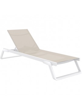SIESTA TROPIC ΞΑΠΛΩΣΤΡΑ WHITE/TAUPE ΑΛΟΥΜ-ΠΟΛ/ΝΙΟΥ 210X72X31εκ.20.0687