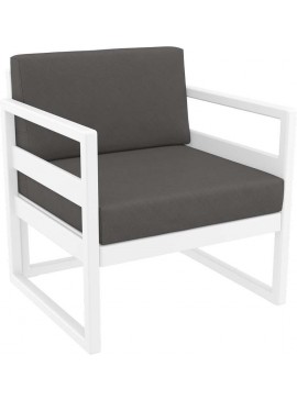 SIESTA MYKONOS ΜΑΞΙΛΑΡΙ ΠΛΑΤΗΣ DARK GREY 65Χ35Χ16/9εκ.20.0468