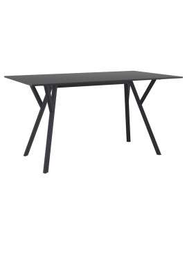 SIESTA MAX ΤΡΑΠΕΖΙ 140X80Χ74εκ. BLACK LAMINATE 12mm 140X80Χ74εκ.20.0827