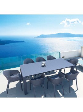 SIESTA Σετ Τραπεζαρίας 9τμχ Vegas Sky Dark Grey 100X180/220Χ75εκ. 20.9994