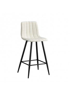 ZITA PLUS Σκαμπό Μπάρ 4τμχ Nero Off White Ύφασμα 47x49x72-104εκ. 47X49X72-104εκ.43.1372.S