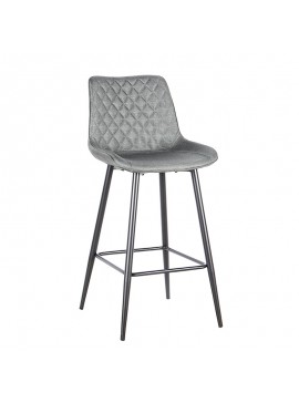 ZITA PLUS ALESIA ΓΚΡΙ ΥΦΑΣΜΑ 73εκ. ΣΚΑΜΠΟ ΜΕΤΑΛΛΙΚΟ 50X51X73-104εκ.43.1373