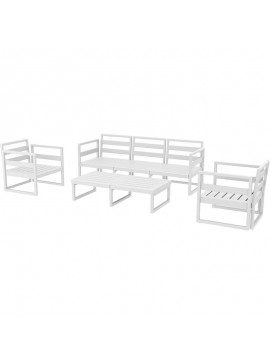 SIESTA MYKONOS SET 3ΘΕΣ.WHITE ΧΩΡΙΣ ΜΑΞ.(3ΘΕΣ.+2ΠΟΛ.+ΤΡΑΠ 130εκ.) 20.0449