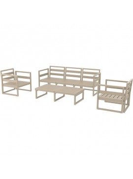 SIESTA MYKONOS SET 3ΘΕΣ.TAUPE ΧΩΡΙΣ ΜΑΞ.(3ΘΕΣ.+2ΠΟΛ.+ΤΡΑΠ 130εκ.) 20.0450
