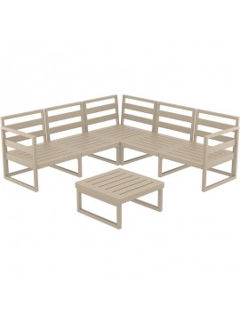 SIESTA MYKONOS ΓΩΝΙΑ SET TAUPE ΧΩΡΙΣ ΜΑΞΙΛΑΡΙΑ ΠΟΛ/ΝΙΟΥ (+ΤΡΑΠ.65εκ.) 200Χ200Χ33/75εκ.20.0460