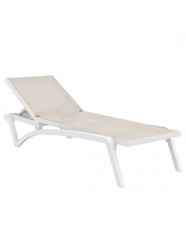 SIESTA PACIFIC ΞΑΠΛΩΣΤΡΑ WHITE/TAUPE ΠΟΛ/ΝΙΟΥ 193X68X35εκ.53.0100