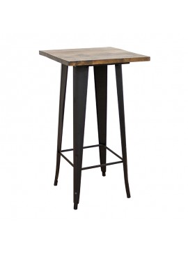 ZITA PLUS TEXAS ΜΠΑΡ ΜΑΥΡΟ ΜΑΤ ΤΡΑΠ. 60Χ60Χ106εκ.WOOD TOP 60Χ60Χ106εκ.24.0219