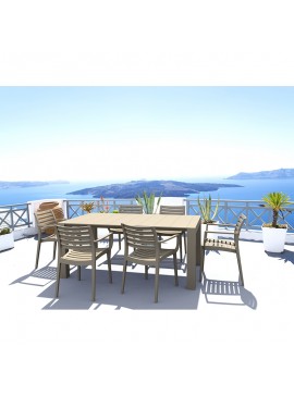 SIESTA Σετ Τραπεζαρίας 7τμχ Vegas Artemis Taupe 100X180/220Χ75εκ. 20.9969