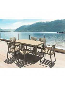 SIESTA Σετ Τραπεζαρίας 7τμχ Ares Artemis Taupe 140Χ80Χ75εκ. 20.9970