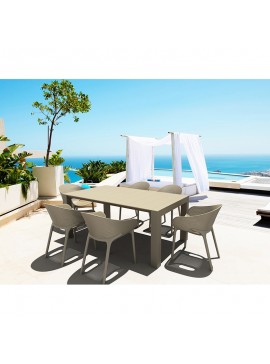 SIESTA Σετ Τραπεζαρίας 7τμχ Vegas Sky Pro Taupe 100X180/220Χ75εκ. 20.9971