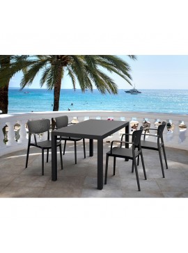 SIESTA Σετ Τραπεζαρίας 5τμχ Ares Loft Black 140Χ80Χ75εκ. 20.9972